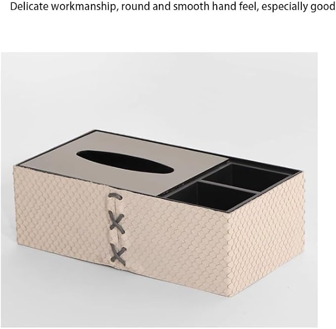 Stylish Tissue Box Toilet Paper Box Cover Rectangular Tissue Holder and Multifunctional Tissue Box for Bathroom Dressers Office Home Decor Modern Tissue Box (Color : White, Size : C) (White Multi)