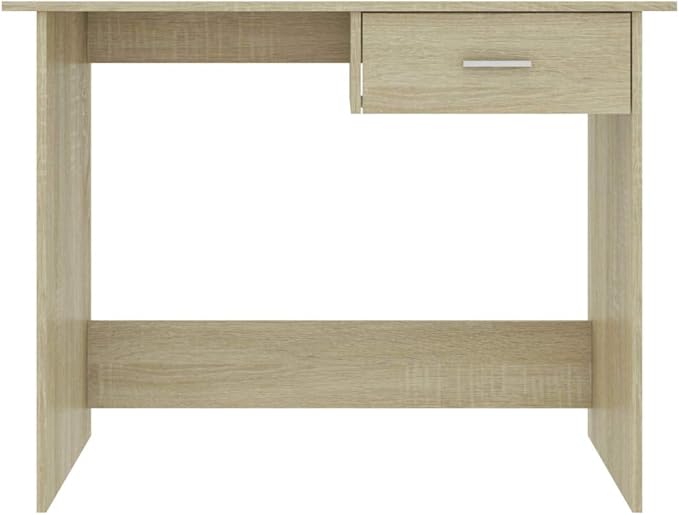 Writing Desk Study Table Computer Desk with Storage Shelves Desk Sonoma Oak 39.4"x19.7"x29.9" Chipboard Easy Assemble for Living Room Home and Office
