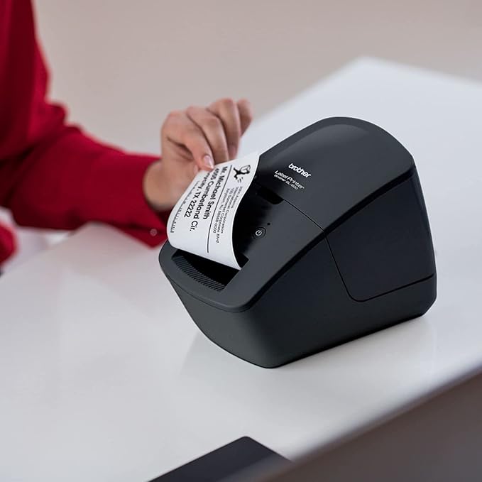Brother QL-600 Economic Desktop Label Printer for Home and Office - Wired USB Connectivity - up to 2.4" Wide, 300 x 600 dpi, 44 Labels Per Minute, Automatic Cutter QL600 Label Maker