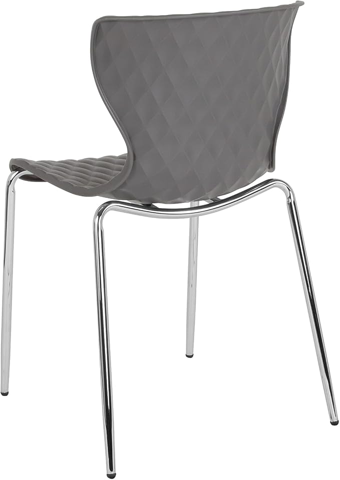 Flash Furniture Lowell Contemporary Design Gray Plastic Stack Chair