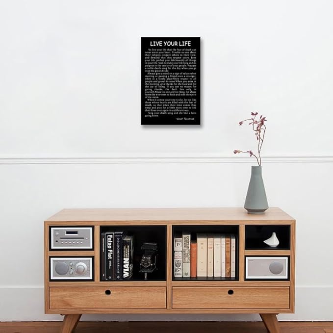 Motivational Wall Art Live Your Life Inspirational Canvas Poster Printed Modern Artwork for Living Room Hallway Office Home Decor Stretched and Framed [12" W X 18" H]