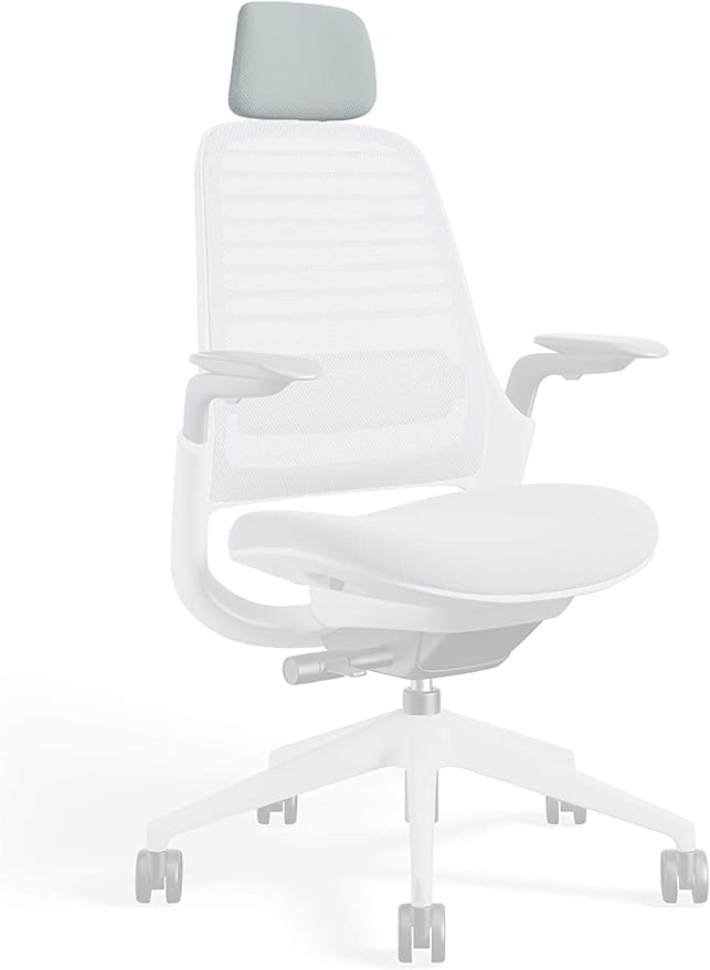 Steelcase Series 1 Headrest ONLY, Graphite Frame with 3D Microknit Fabric (Blue Jay)