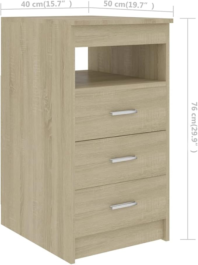 Modern Writing Computer Desk with 3 Drawers and 1 Door, Home Office Desk Writing Study Table PC Desk Workstation for Bedroom, Sonoma Oak 55.1"x19.7"x29.9" Engineered Wood(H)
