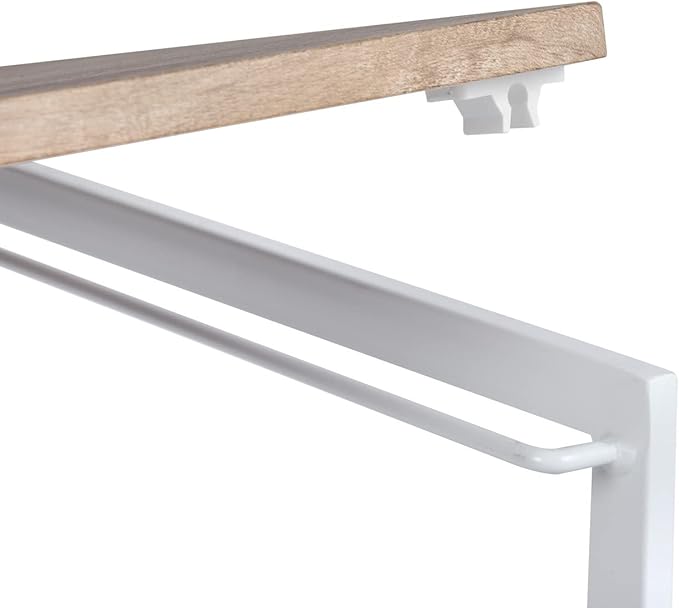 Homy Casa 39.4 Inch Foldable Laptop Desk, Space-Saving Computer Table with No Assembly Required, Sturdy Metal Frame, Minimalist Design for Home Office, Study, or Small Spaces, Oak & White