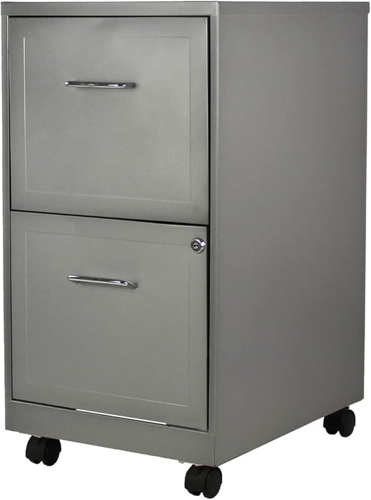 Lorell 2-Drawer Mobile File Cabinet, Gray- (LLR16873)