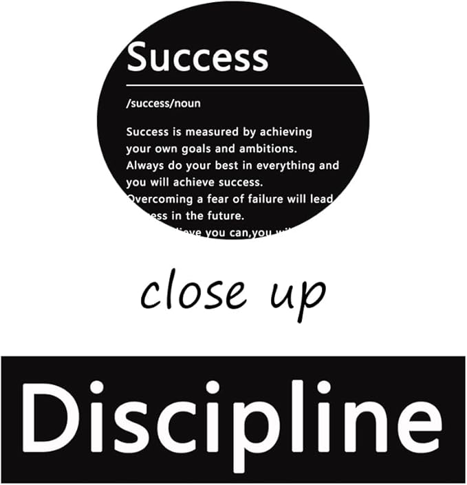 3 Pieces Office Decor Canvas Wall Art Inspirational Ambition Discipline Noun Picture Painting Motivational Positive Quotes Success Poster Modern Home Decor Bedroom Framed Ready to Hang[48" W X 24" H]