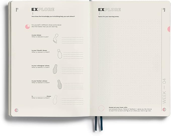 LEUCHTTURM1917 - Cleer Learning Journal - The Ideal Guided Journal, Workbook, and Notebook for Actively Acquiring New Professional and Personal Skills and Knowledge, Black