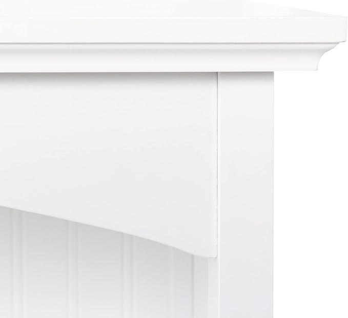 eHemco 3 Tier Bookcase with 2 Arched Supports, 40 Inches, White