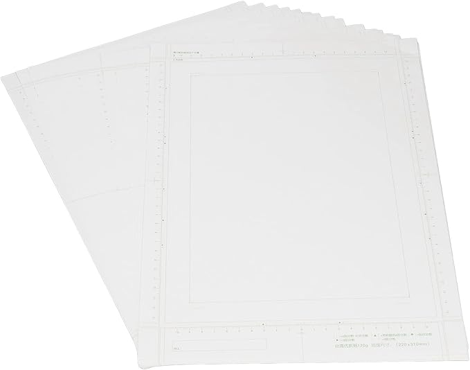 30 Sheets B4 Manga Paper 120g, Yellowing Glossy Comic Drawing Paper with Scale - Smooth Erasing, Copying Friendly, Portable for Artists and Travelers