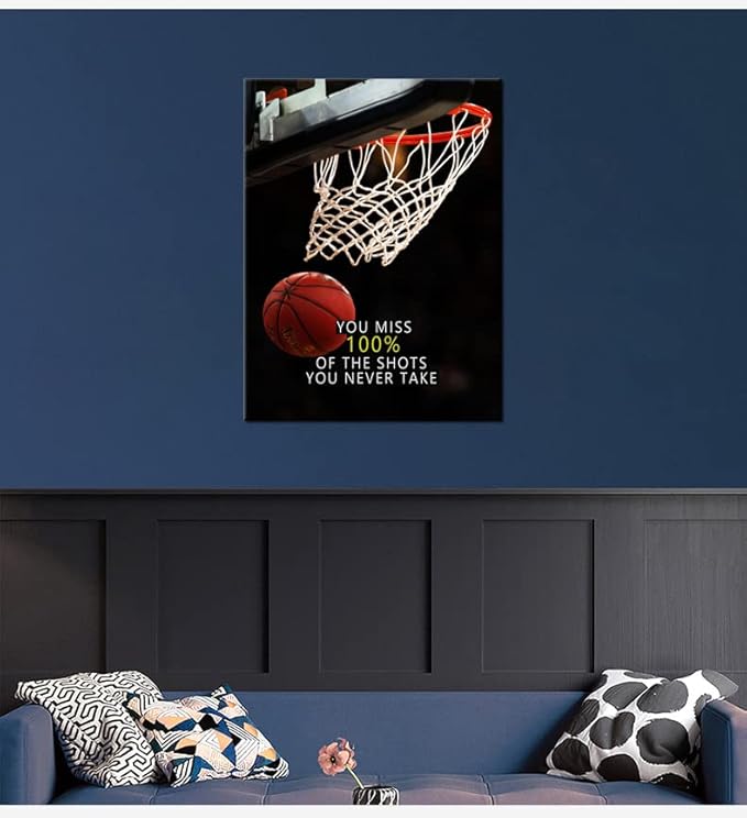 Inspirational Canvas Wall Art Motivational Sports Star Quotes Positive Affirmation Poster Decor Print Modern Inspiring Picture Painting Framed Artwork for Office Home Wall Decor[30''W X 40''H]