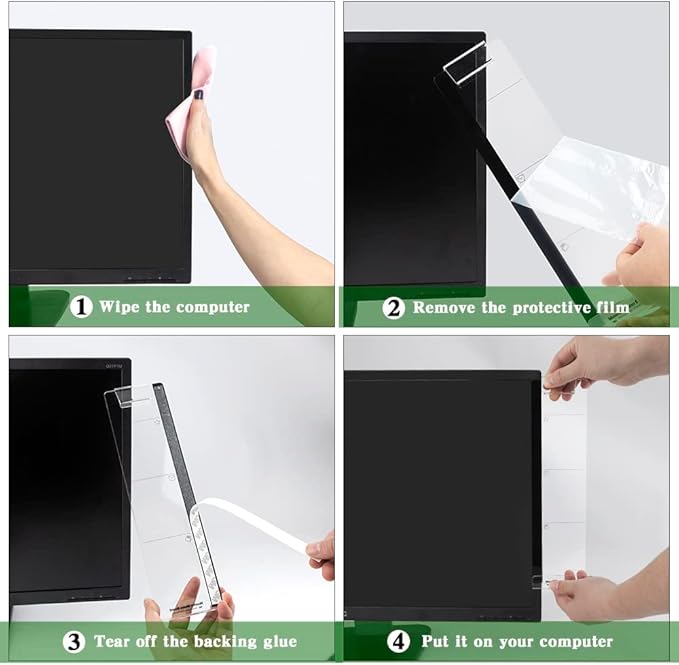 Office Desk Accessories Computer Monitor Memo Board Multifunction Message Board Computer Sticky Note Holder Office Supplies Phone Holder Left and Right 2pcs Suitable for Office Home Work Desk