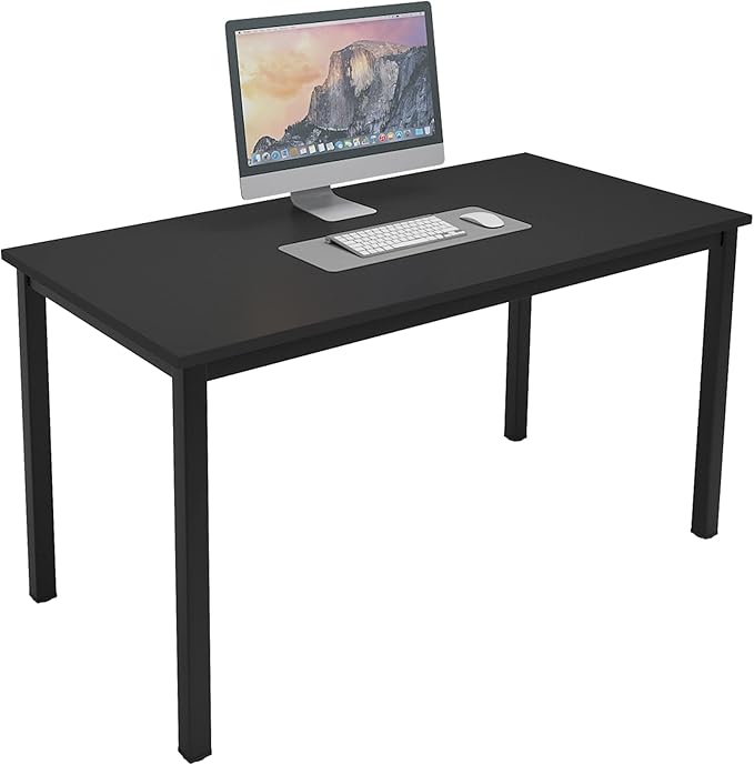 SogesHome 47'' Computer Desk, Home Large Writing Desk, Workstation Study Office Desk, Black
