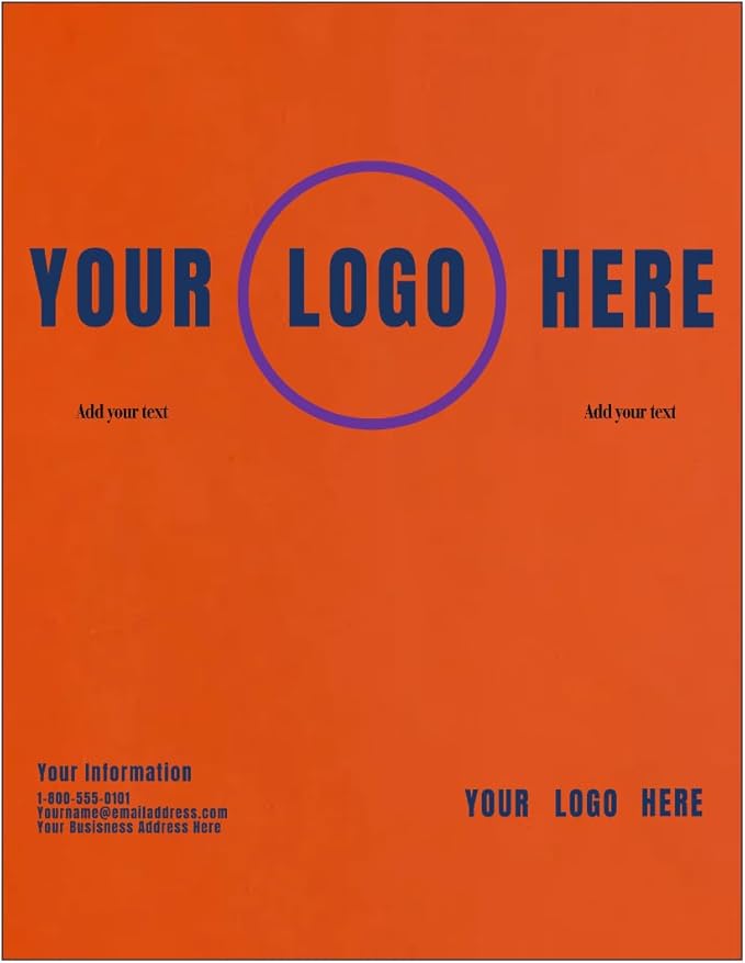 LUXPaper Custom Printed 8.5" x 11" Paper | Customizable Letterhead | Personalized Logo & Text | Letter Size | Mandarin Orange | 80lb. Text | 100 Qty