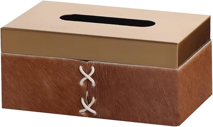 Stylish Tissue Box Toilet Paper Box Cover Rectangular Tissue Holder and Multifunctional Tissue Box for Bathroom Dressers Office Home Decor Modern Tissue Box (Color : White, Size : C) (Brown C)