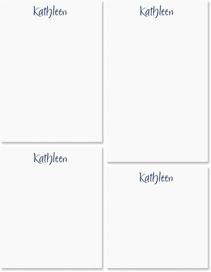 Current Elegant Personalized Notepad Set – Set of 4, 100-Sheet Pads, Multiple Sizes, 3 Ink Choices, Great for Graduations and Personalized Gifts, Printed in the USA
