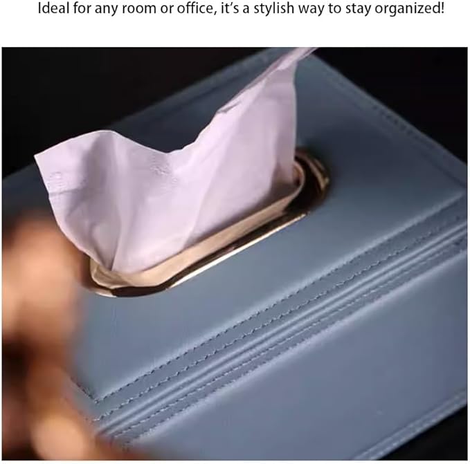 Stylish Tissue Box Home Use Tissue Box Holder and Modern Leather Tissue Box for Bathroom Bedroom Vanity Night Stands Office Car Home Gift Modern Tissue Box (Color : White) (White)