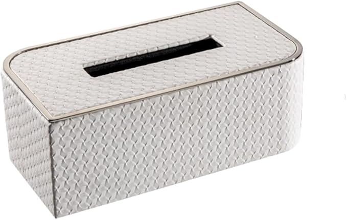 Stylish Tissue Box High-Grade Tissue Box Creativity Tissue Box and Bathroom Facial Napkin Box for Bedroom Vanity Offices Home Gift Decor Modern Tissue Box (Color : White, Size : Small) (White Large)