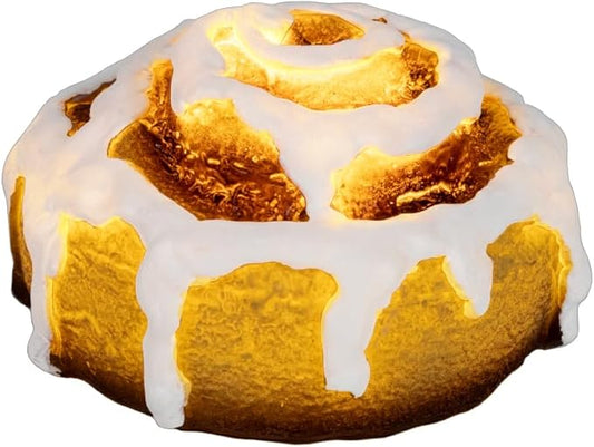 Cinnamon Bun Desk Light, Cute Resin College Lamp for Dorm Room or Kids Bedroom, Warm White LED Light, Battery Operated Decor for Girls & Home Office