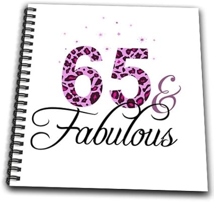 Memory Book 12 x 12 inch - 65 and Fabulous - fun girly birthday gift - black and hot pink leopard print pattern bday diva text Occasions