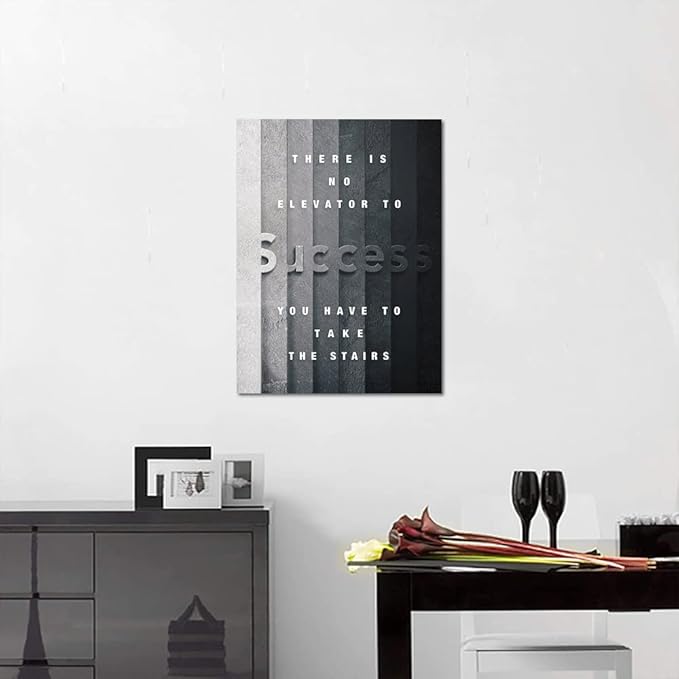Success Canvas Print Wall Art Motivational Poster Office Art Inspirational Quotes Wall Decor for Home School Gym Wall Decoration Stretched and Framed Easy to Hang -18" WX24 H