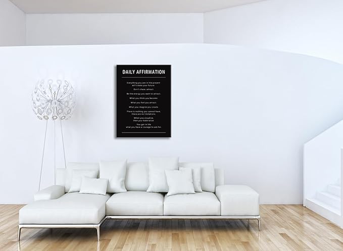 Motivational Wall Art Daily Affirmation Posters Painting on Canvas Inspirational Entrepreneur Quotes Painting Pictures Prints Artwork Office Wall Decor Living Room Gym Bedroom Framed[30''W x 40''H]