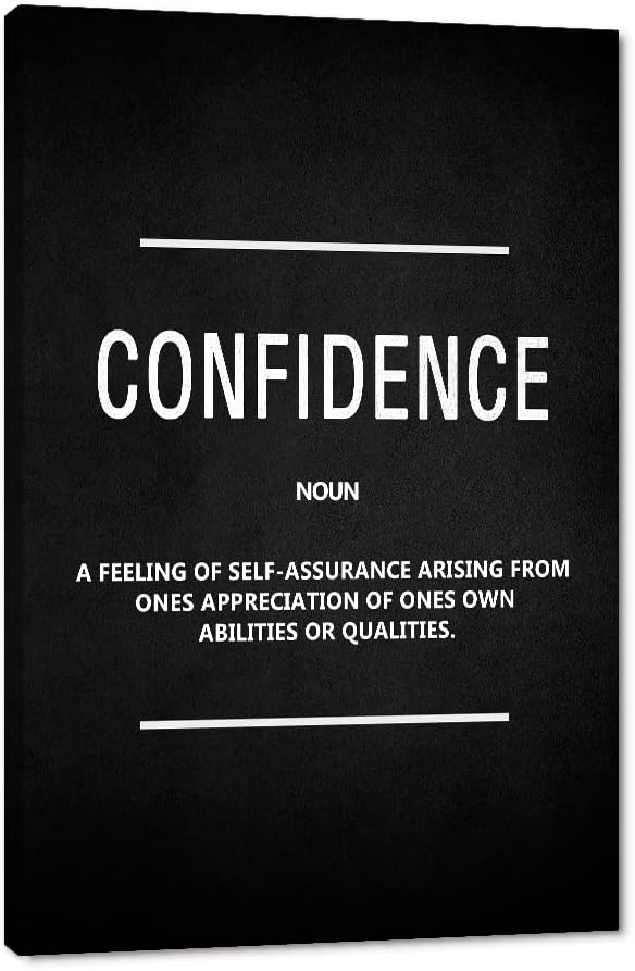 Yatsen Bridge Motivational Posters Inspirational Canvas Wall Art Confidence Noun Positive Painting Inspiring Entreoreneur Quotes Picture Prints Artwork Home Office Living Room Decor Framed (28"Wx44"H)