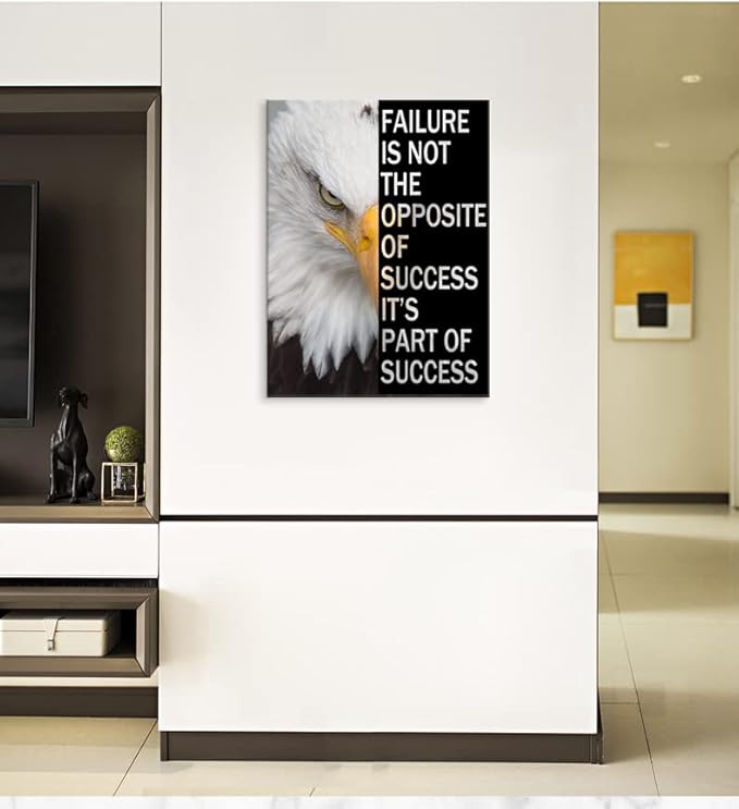 Motivational Canvas Wall Art Office Decor Animal Inspirational Picture Eagle Animal Poster Print Painting Modern Inspiring Artwork Gym Living Room Bedroom Home Ready to Hang[30″W X 40″H]