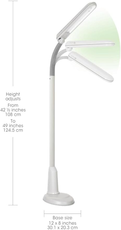 Ott-Lite L24554 Task Plus High-Definition 24-Watt Floor Lamp,Plastic, Dove Grey