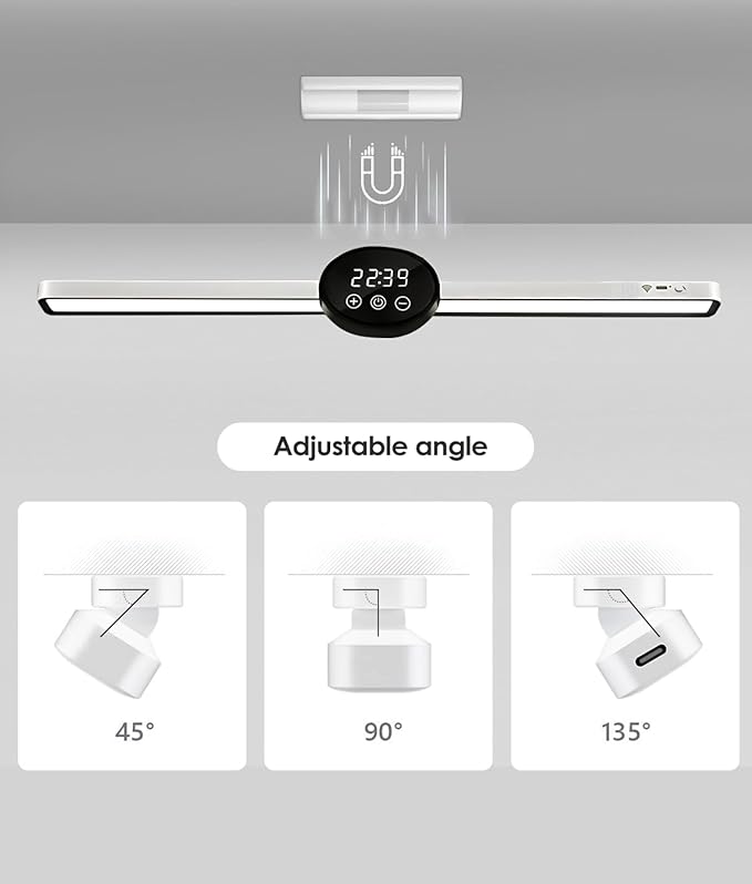BY-J 21.6" Dimmable Mirror Lights,3 Colors Adjustable Wall Light with Led Light Bar,1800mAh Rechargeable Battery Makeup Light, Magnetic Light Bar for Cabinet,Kitchen,Closet,Bedside,Desk