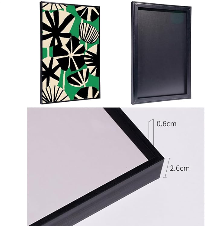 FCHUI Contemporary Minimalist Wall Art 16 "X 24" Set of 3 Abstract Natural World Famous Poster Black Picture Frames Suitable for Living Room Bedroom Kitchen Office Variety of Scene Wall Decor
