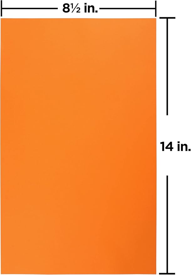 JAM PAPER Legal Colored 24lb Paper - 90 gsm - 8.5 x 14 - Orange Recycled - 100 Sheets/Pack