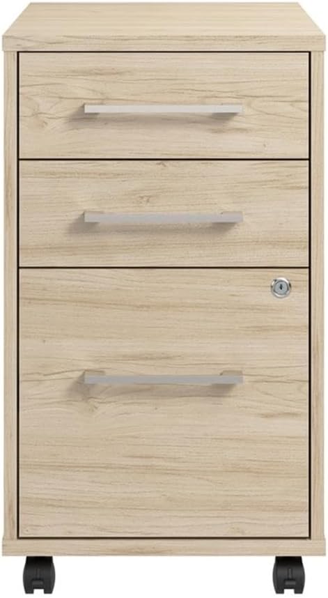 Bush Business Furniture Hustle 3 Drawer Rolling File Cabinet in Platinum Gray, Mobile Document Storage for Home and Professional Office