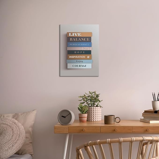 Novatique Office Wall Decor Inspirational Rustic Wall Art Positive Modern Decor Poster Canvas Print Motivational Wall Decor for Bedroom Living Room,12 x 16inch
