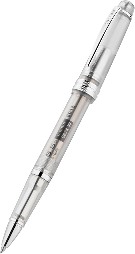 Cross Bailey Light Translucent Clear Resin Rollerball Pen - Professional Pen for Effortless Writing - Journaling, Note-Taking & More - Black Ink - Easy Handling - Includes Gift Box