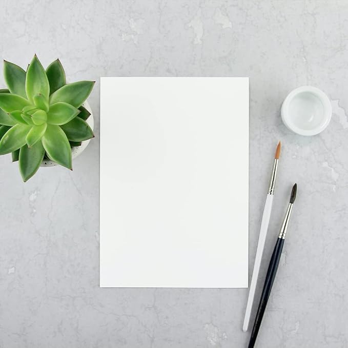 Reskid White Cardstock Thick Paper - Blank Heavy Weight 110 lb Cover Card Stock - 100 Pack (2x3.5, Inches)