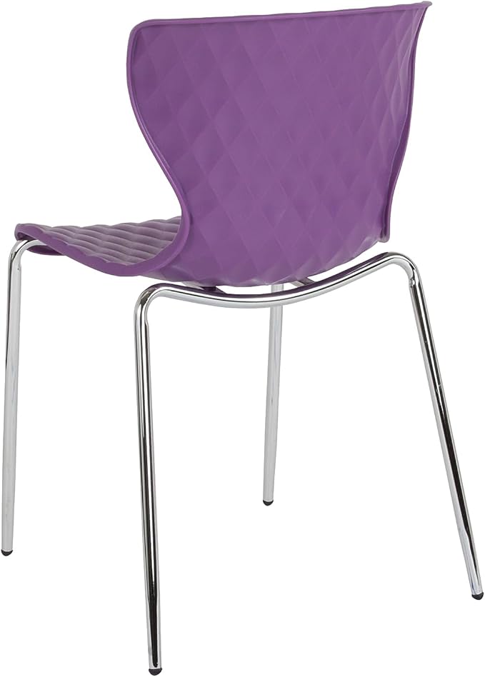 Flash Furniture Lowell Contemporary Design Purple Plastic Stack Chair