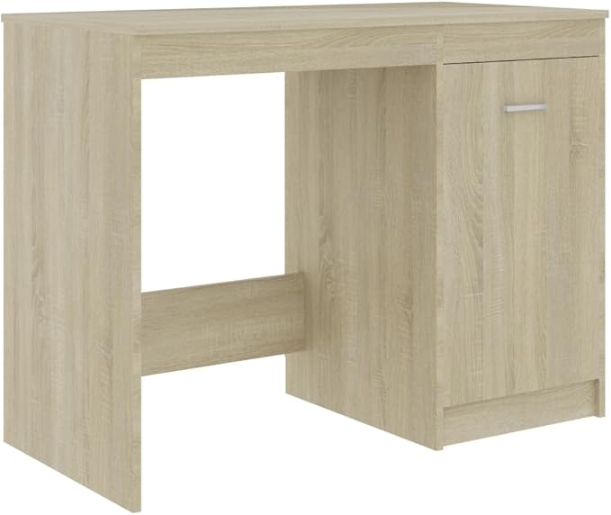 Modern Writing Computer Desk, Home Office Desk Writing Study Table PC Desk Workstation for Bedroom, Sonoma Oak 39.4"x19.7"x29.9" Engineered Wood(J)