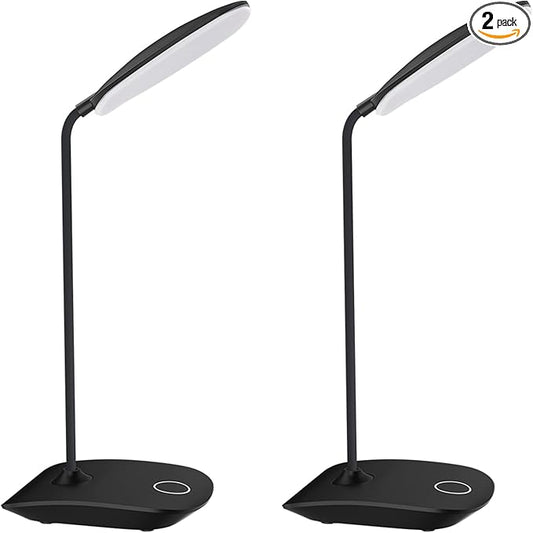 DEEPLITE LED Desk Lamp Battery Operated Lights Cordless Rechargeable Lamp, Flexible Portable Light for Bed Craft Nail Home Office, Eye-Caring Dimmable Small Desk Lamp Wireless Reading Lamp - 2 Pack