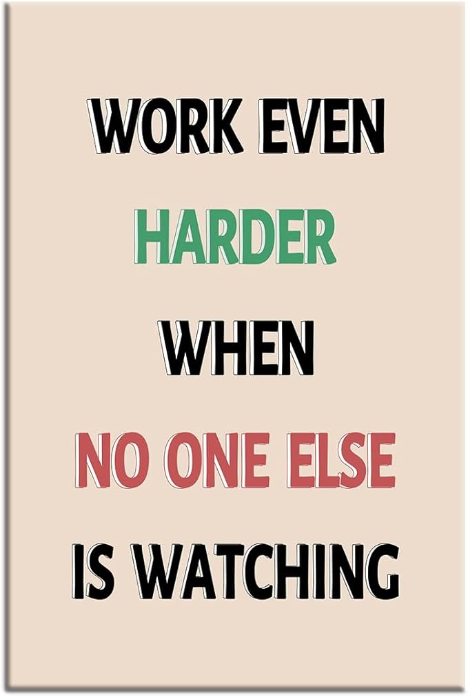 Inspirational Wooden Framed Canvas Poster Print Wall Art Work Even Hard Motivational Entrepreneur Quotes Picture Painting Artwork for Modern Home Living Room Office Ready to Hang [24''Wx36''H]