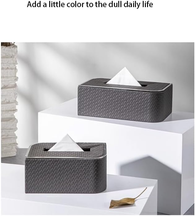 Stylish Tissue Box High-Grade Tissue Box Creativity Tissue Box and Bathroom Facial Napkin Box for Bedroom Vanity Offices Home Gift Decor Modern Tissue Box (Color : White, Size : Small) (White Large)