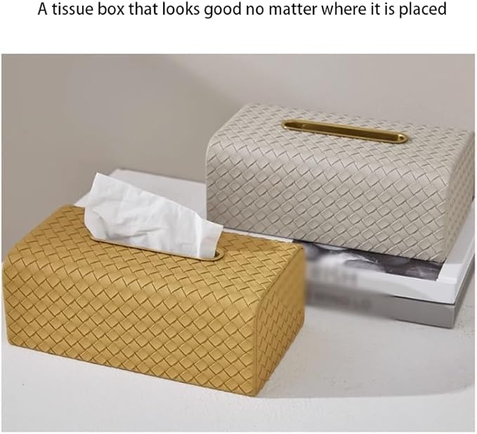Stylish Tissue Box Facial Tissue Box Cover Plastic Disposable Tissue Holder and Modern Desktop Tissue Box for Home Office Restaurant Bar Modern Tissue Box (Color : Green, Size : B) (Beige Multi)