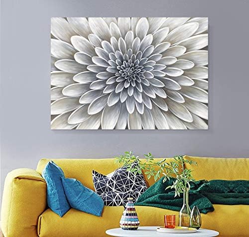 Yihui Arts Large White Flower Wall Painting Hand Painted Floral Pictures Artwork For Dinning Room Decoration,36x48IN