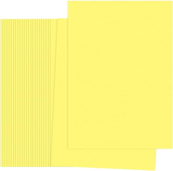 PATIKIL Bright Yellow Colored Copy Paper, 50 Sheets 11.7x8.3 A4 19lb/70gsm Double Sided Colorful Print Paper Bulk Sheet DIY Craft Art Projects Supplies for Printer Origami