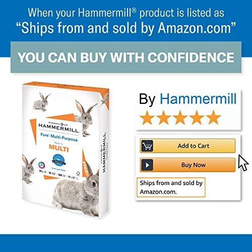 Hammermill Printer Paper, Fore Multipurpose 20 lb Copy Paper, 11 x 17 - 5 Ream (2,500 Sheets) - 96 Bright, Made in the USA, 103192C