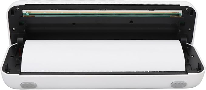 A4 Thermal Printer Inkless Printing Machine, Wireless Portable Compact Design USB BT 203dpi Printer for Office School Home Use White 267.7x46x84mm with 5.2m Paper Roll