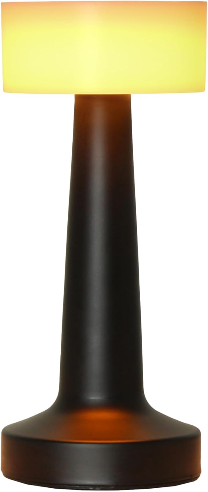 Simple Designs LD1082-BLK 8.5" Mushroom Magic Dimming & Rechargeable Cordless 4-Way Touch Sensor Saucer Desk Lamp, Black