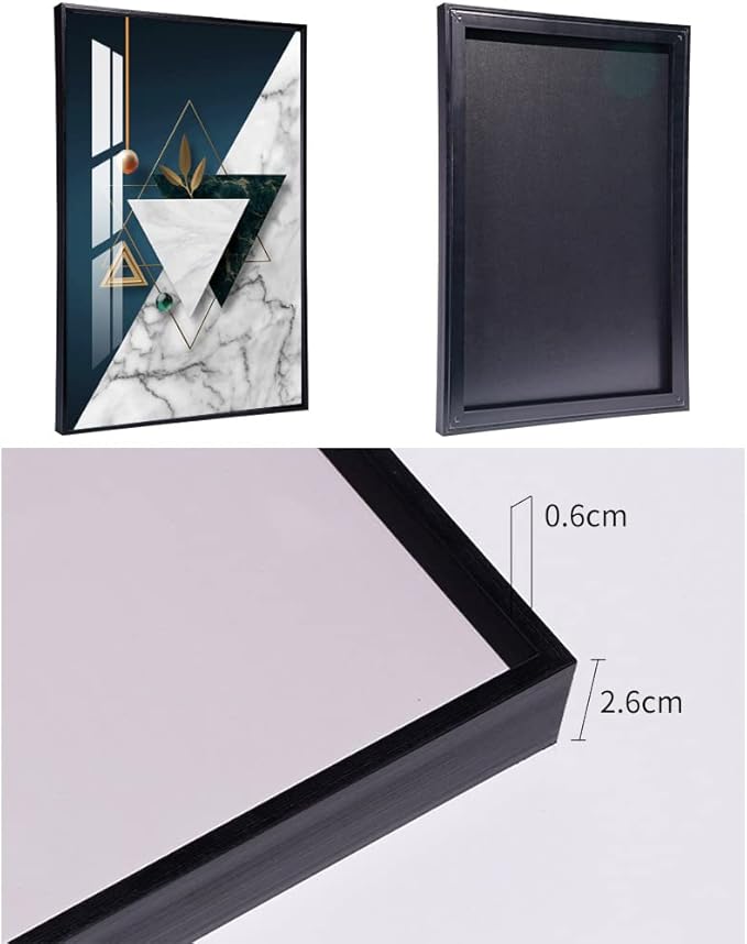 Large Wall Art for Living Room,Black Framed Abstract Wall Decor for Home Minimalist Artwork Painting 24" x 32" 3 Pieces Canvas Print for Bedroom Decor Kitchen Office Hang a Modern Picture