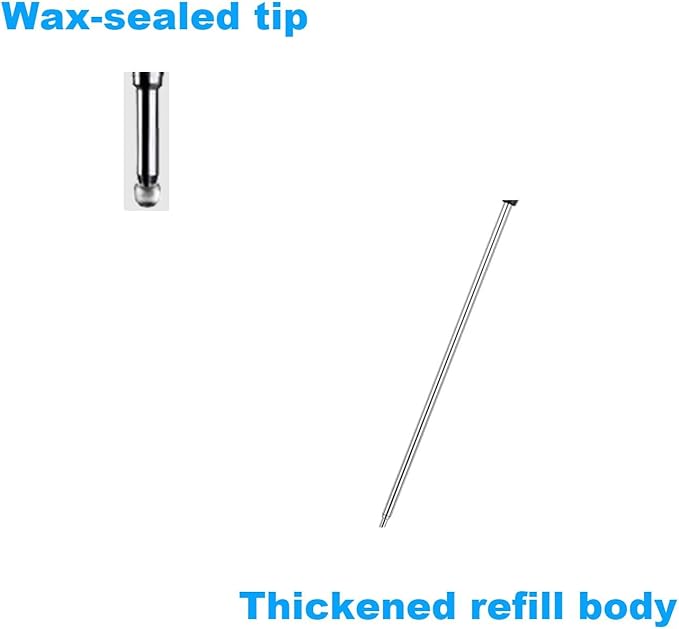 MengRan 4.5'' Ballpoint Ink Pen Refills for Twist Pens,1mm Medium Tip, Compatible with Cross Pen Refills (8511)(10 Pcs Blue Ink)