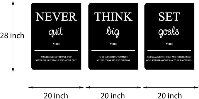 Motivational Wall Art for Office Inspirational Poster Print Art Wall Decor Framed Canvas Painting Picture Artwork for Men Women Office Home Bedroom Living Room Decoration Ready to Hang (60”Wx28”H)