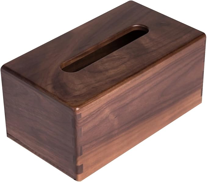 Stylish Tissue Box Wooden Cover Tissue Box Napkin Dispenser Holder Box and Rectangle Tissue Organizer for Vanity Desks Offices Bedroom Home Modern Tissue Box (Color : Brown, Size : C) (Brown B)